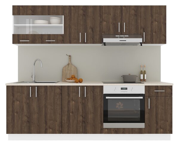 Set haaus V15, Stejar Bronz/Alb, Blat Thermo 28 mm, L 240 cm