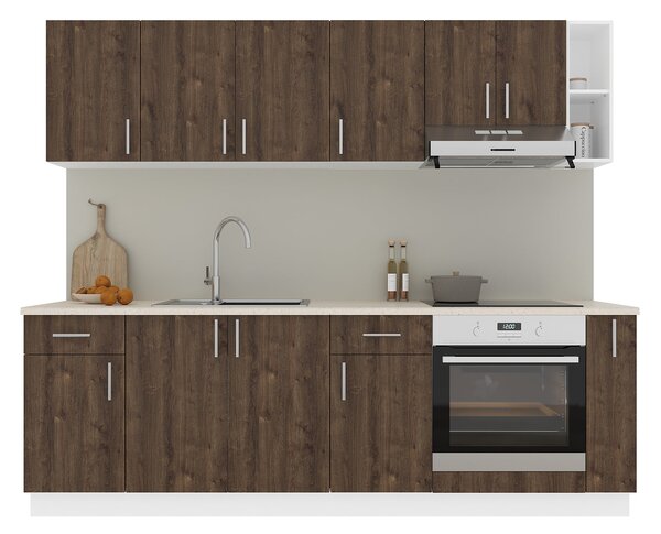 Set haaus V17, Stejar Bronz/Alb, Blat Thermo 28 mm, L 240 cm
