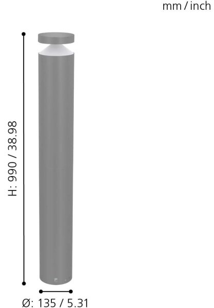 Eglo 97302 - Lampă LED de exterior MELZO, 11 W, 230 V, gri, 990 mm, IP65
