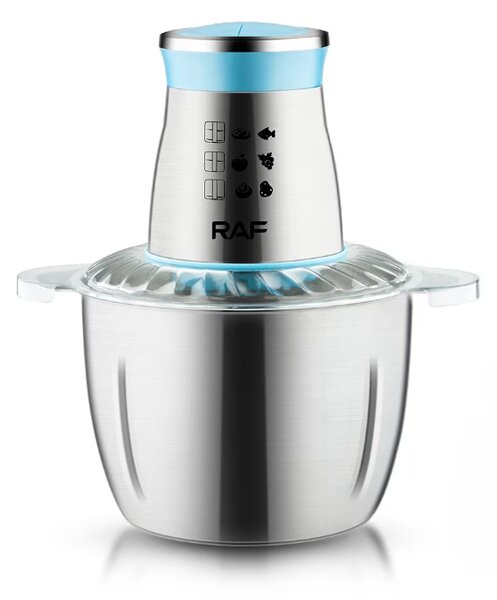 Tocator Electric Profesional, AT PERFORMANCE, Bol 3L Inox, Putere 1000W, 5 Lame, Carne si Legume, Albastru