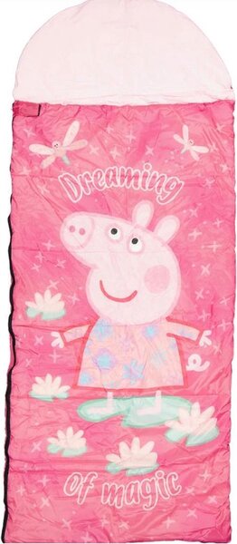Sac de dormit pentru copii PEPPA PIG 170x70 cm, roz