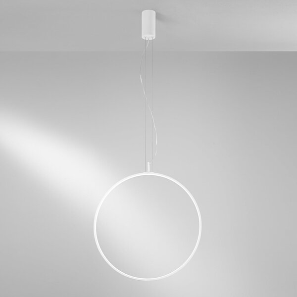Luce Ambiente Design Lampă suspendată LED Toorx, albă, Ø 60 cm, metal, CCT, Alb, Camera de zi / sufragerie, Metal, Modern