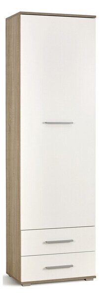 Raft Cirveso 106, Alb lucios, Stejar Sonoma, PAL laminat, 200x60x40cm, 51 kg