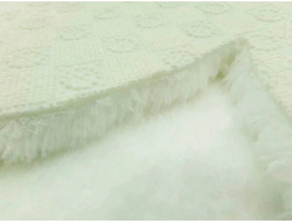 Covor DAISY PLUSH, 80x80 cm, forma atipica, poliester, alb