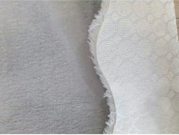 Covor POST PLUSH, 80x120 cm, forma atipica, poliester, gri deschis