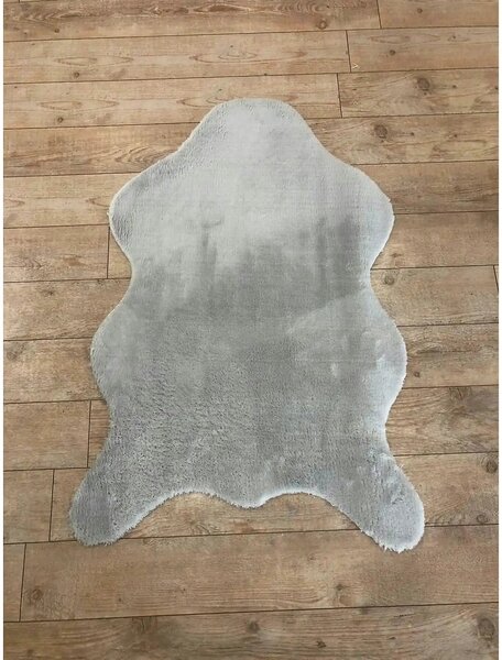Covor POST PLUSH, 80x120 cm, forma atipica, poliester, gri deschis