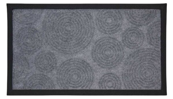Covor de intrare cauciuc 40x70 cm, gri, model cerculețe