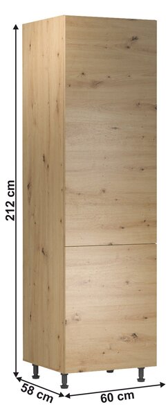 KONDELA Dulap alimentar cu rafturi, stejar artizanal, universal, LANGEN D60R