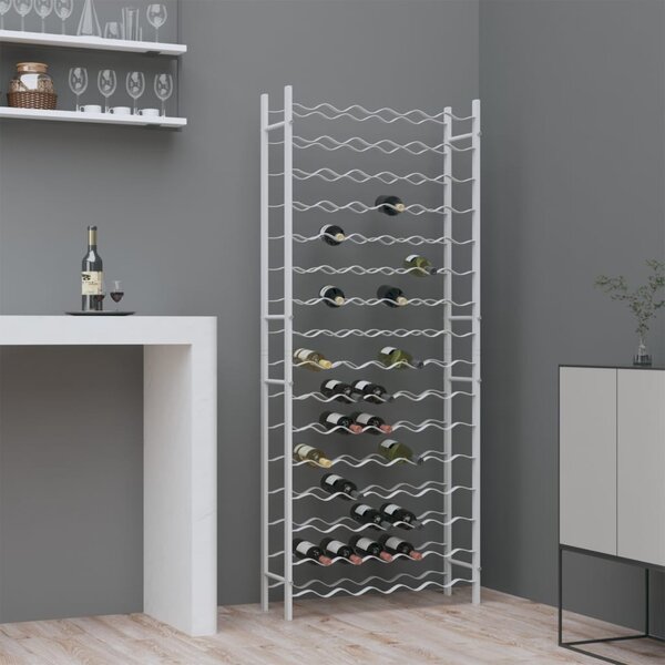 Suport sticle de vin pentru 96 sticle,alb, metal