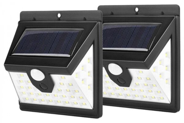 Set 2 Lampa solara SMART 40 LED cu senzor de lumina si miscare
