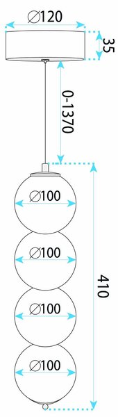 Lampă de plafon suspendată LED LHJ118-4CP aur periat