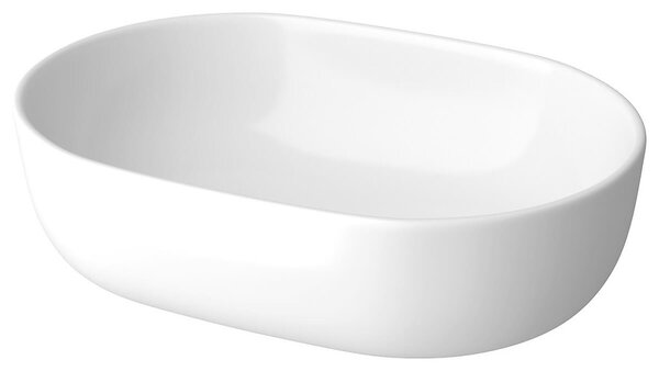 Lavoar pe blat alb lucios 50 cm, oval, Cersanit Moduo Alb lucios
