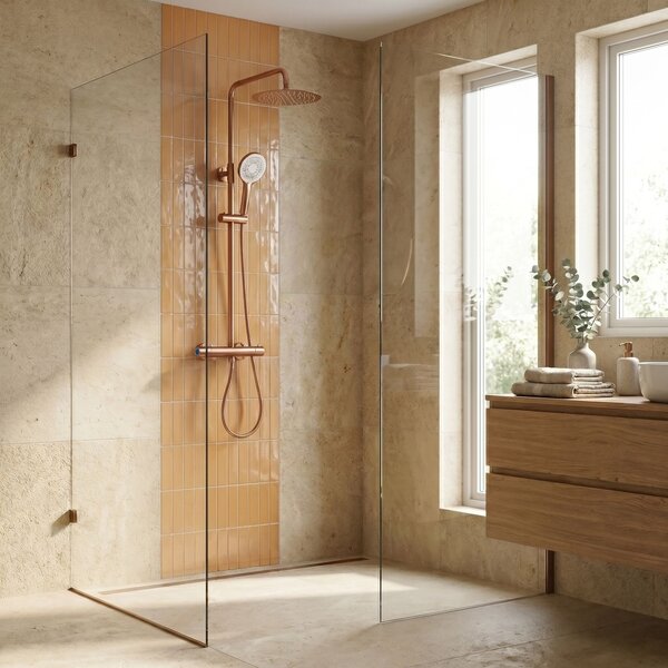 Coloana de dus cu termostat Drop Brush Copper