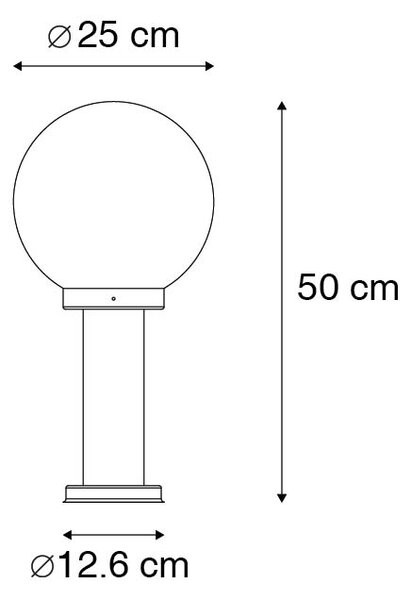 Lampă de podea pentru exterior neagră cu glob transparent 50 cm IP44 - Sfera