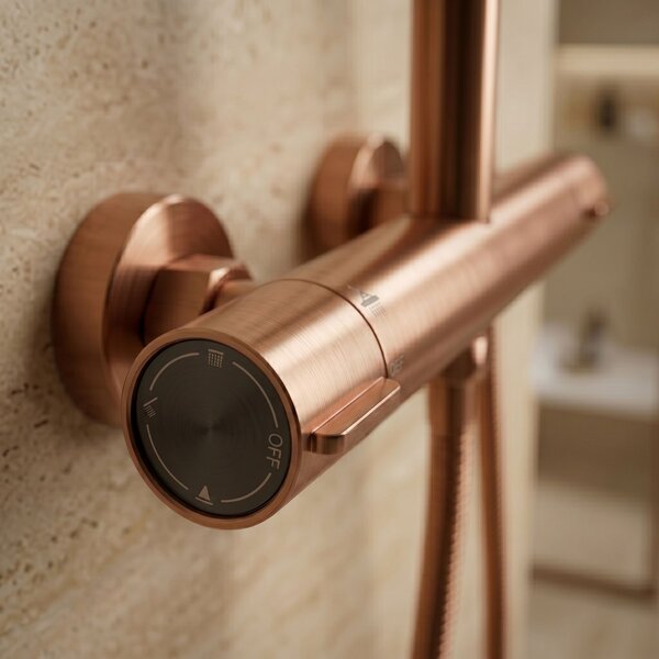 Coloana de dus cu termostat Drop Brush Copper