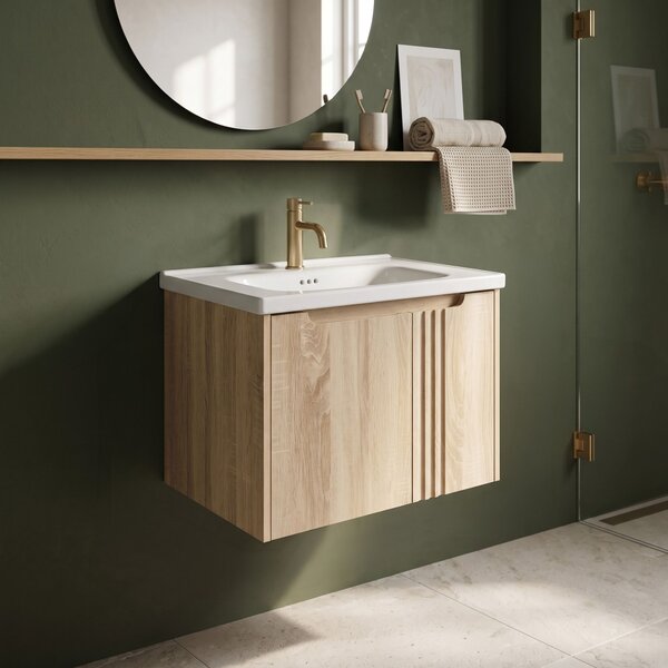 Dulap baie cu lavoar Rea Rivo DB86-60L-3 Light 60cm