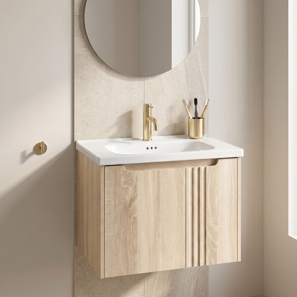 Dulap baie cu lavoar Rea Rivo DB86-60L-3 Light 60cm