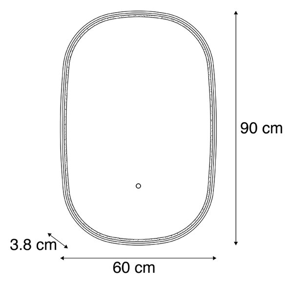 Oglinda de baie aurie cu LED cu dimmer oval - Miral