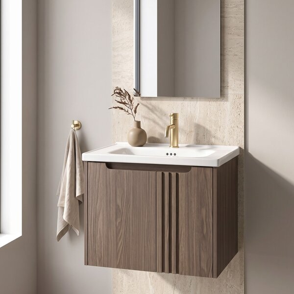 Dulap baie cu lavoar Rea Rivo DB86-60L-1 Dark 60cm