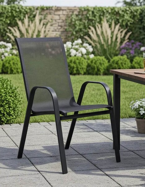 Scaun de Gradina Model Calan, Negru - Gri