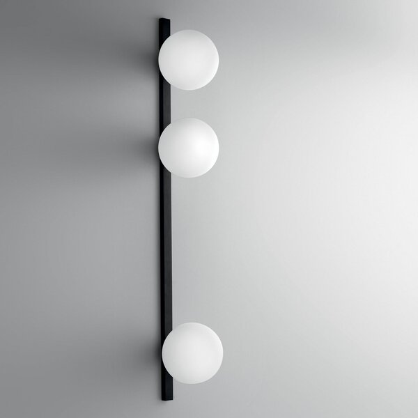 Luce Ambiente Design Aplică de perete Enoire, înălțime 90 cm, negru, metal/sticlă, cu 3 becuri, reglabil, Negru, Camera de zi / sufragerie, Metal, Modern