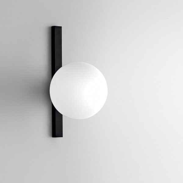 Luce Ambiente Design Aplică de perete Enoire, înălțime 28 cm, negru, metal/sticlă, cu 1 bec, reglabil, Negru, Camera de zi / sufragerie, Metal, Modern