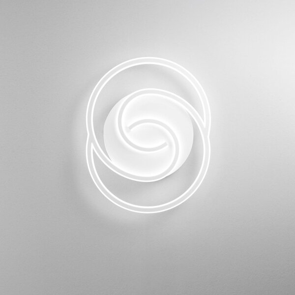 Luce Ambiente Design Aplică de perete cu LED Cayman Ovale, albă, înălțime 60 cm, metal CCT, Alb, Camera de zi / sufragerie, Metal, Modern