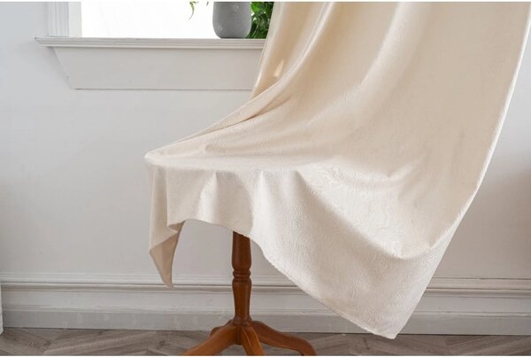 Draperie opaca DUNES VELVET 140x250 cm, crem Agatat: Inele metalice