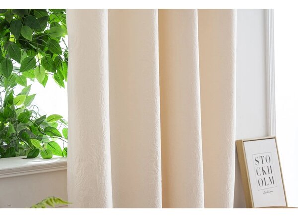 Draperie opaca DUNES VELVET 140x250 cm, crem Agatat: Inele metalice
