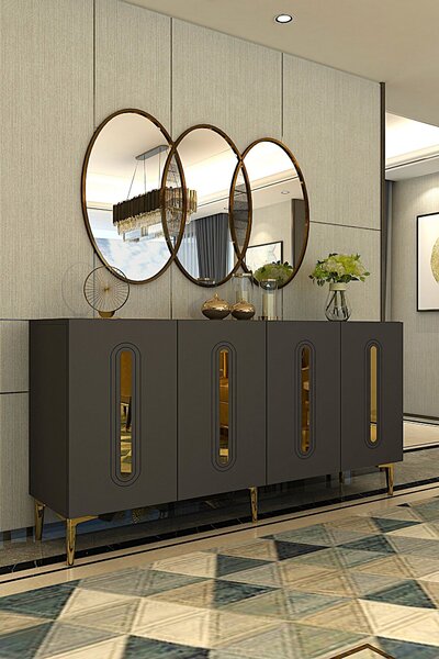 Dulap Randy 150 (antracit + auriu). Promo -20%. 1153641