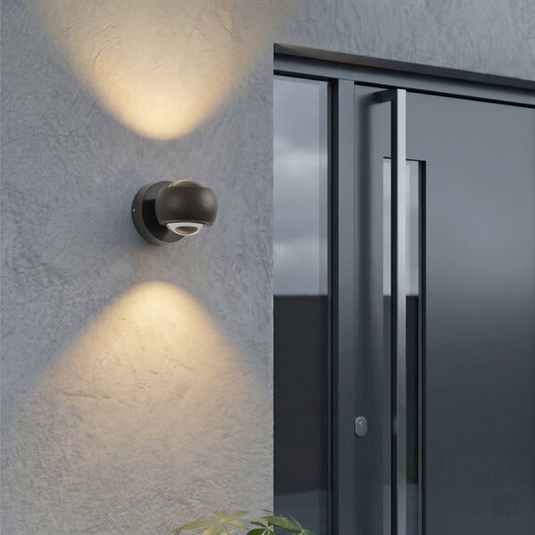 Lămpi de exterior Lindby, Focra, Negru, Metal