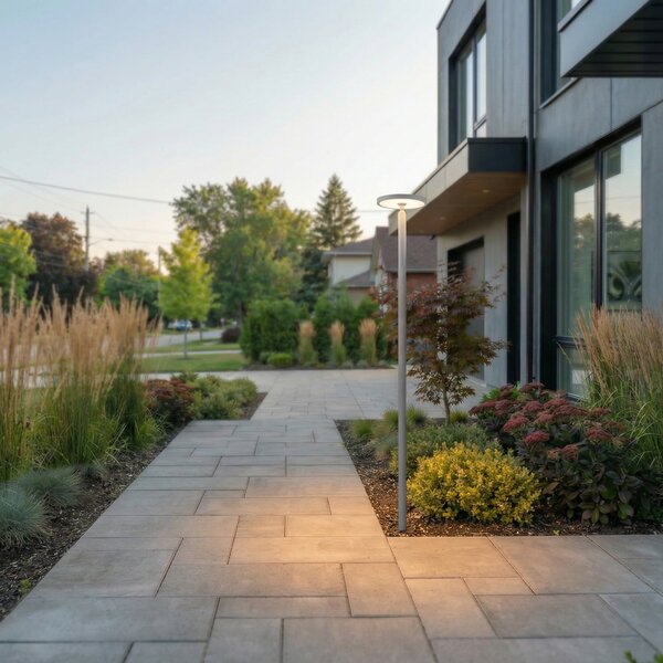 Lămpi de exterior Lucande, Akito, Gri, Aluminiu, Modern