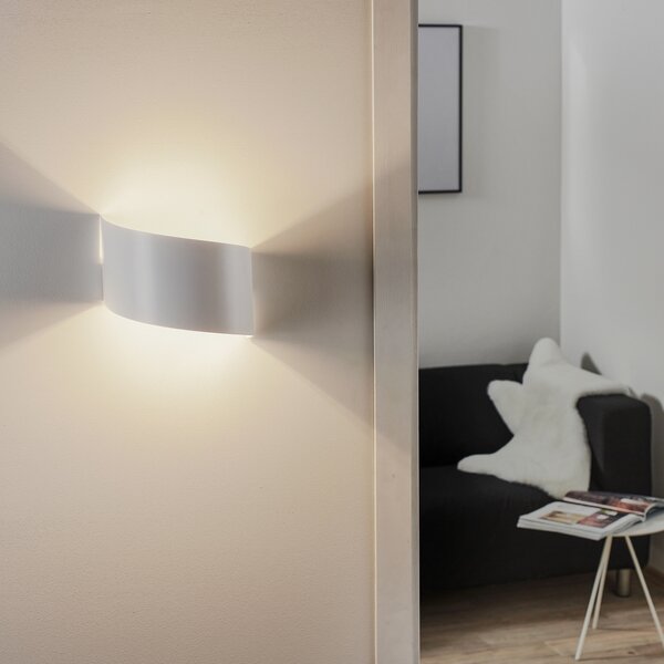 EMIBIG LIGHTING Aplică de perete Vero din oțel lăcuit alb, reglabil, Alb, Camera de zi / sufragerie, Metal, Modern