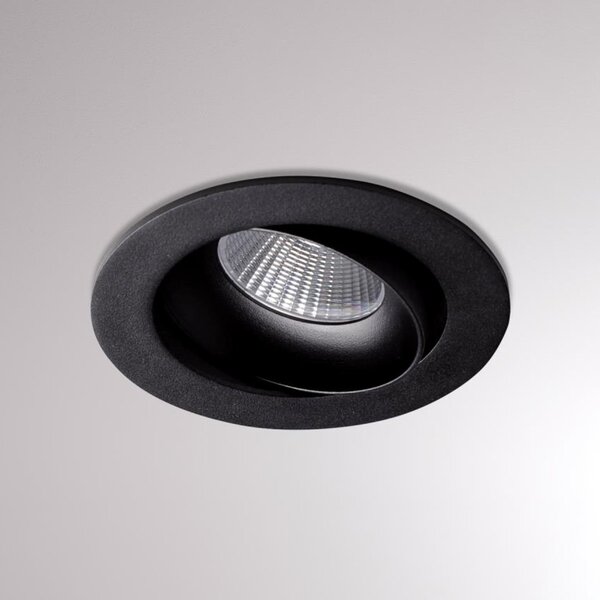 Molto Luce Kalio lampă încastrată LED rotundă 2700K 24° negru, Negru, Camera de zi / sufragerie, Metal, Modern, Plafon încastrat