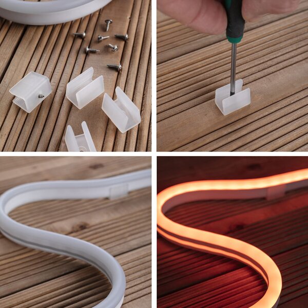 Paulmann SimpLED Outdoor LED-Strip RGB omogen 3m, reglabil, Alb, Plastic