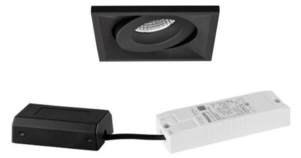 BRUMBERG BB36 DALI cutie conectare negru, reglabil, Negru, Camera de zi / sufragerie, Aluminiu, Plafon încastrat