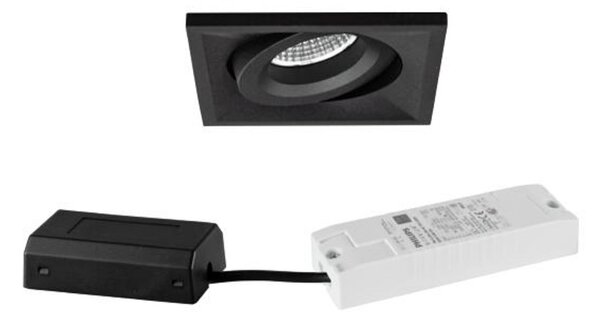 BRUMBERG BB37 DALI cutie conectare negru, reglabil, Negru, Camera de zi / sufragerie, Aluminiu, Plafon încastrat