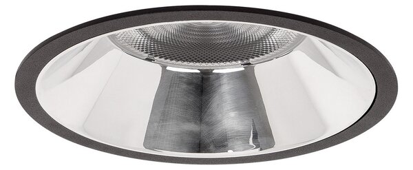 BRUMBERG Apollo Maxi, reflector neted, rotund, 3.500K, negru, Negru, Camera de zi / sufragerie, Aluminiu, Modern, Plafon încastrat