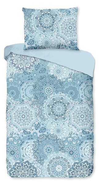 Lenjerie de pat din bumbac pentru pat single Bonami Selection Mandala, 140 x 200 cm, albastru