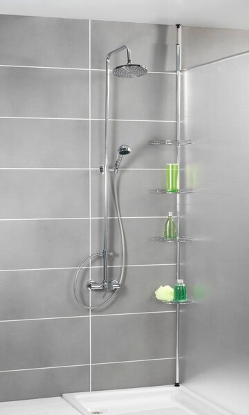 Raft pentru baie argintiu telescopic din oțel inoxidabil - Maximex