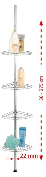 Raft pentru baie argintiu telescopic din oțel inoxidabil - Maximex