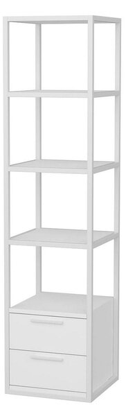 Biblioteca RobCoss, alb, PAL/metal, 39x39x160 cm
