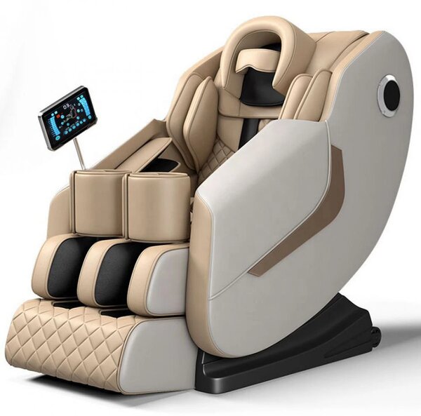 Fotoliu de Masaj GAIUS ULTRA PREMIUM – Tehnologie, Relaxare și Eleganță - AI Voice, Incalzire, Zero Gravity, difuzoare Bluetooth, Bej