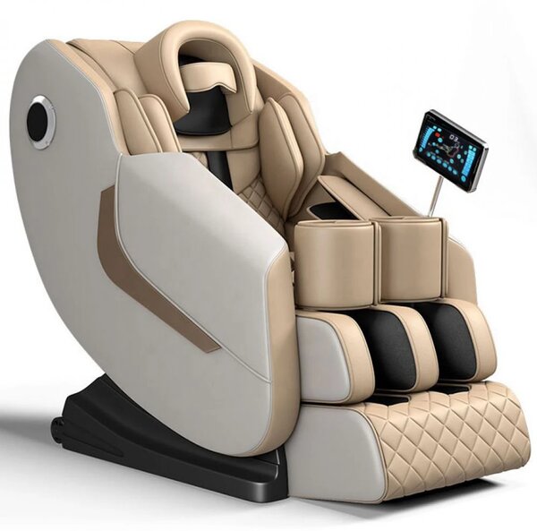 Fotoliu de Masaj GAIUS ULTRA PREMIUM – Tehnologie, Relaxare și Eleganță - AI Voice, Incalzire, Zero Gravity, difuzoare Bluetooth, Bej