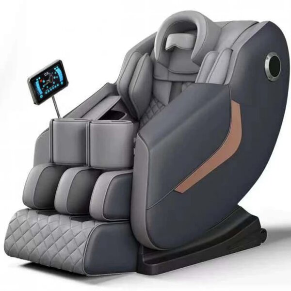 Fotoliu de Masaj GAIUS ULTRA PREMIUM – Tehnologie, Relaxare și Eleganță - AI Voice, Incalzire, Zero Gravity, difuzoare Bluetooth, Gri