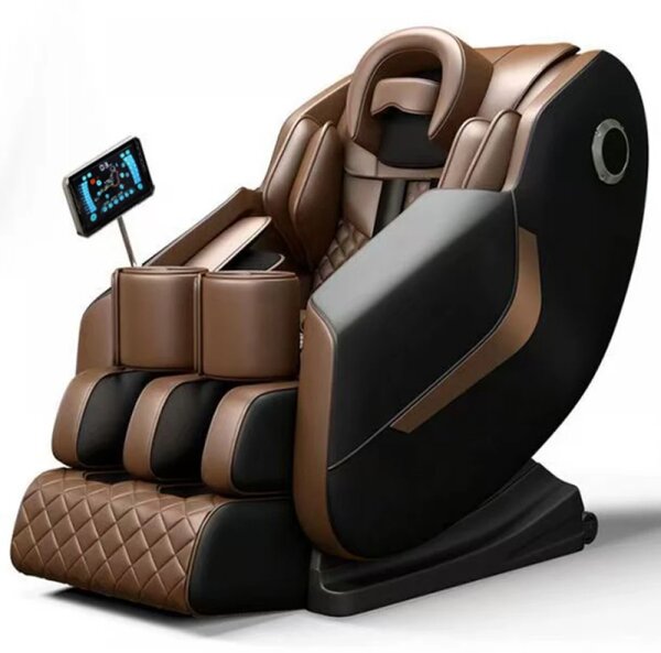 Fotoliu de Masaj GAIUS ULTRA PREMIUM – Tehnologie, Relaxare și Eleganță - AI Voice, Incalzire, Zero Gravity, difuzoare Bluetooth, Maro