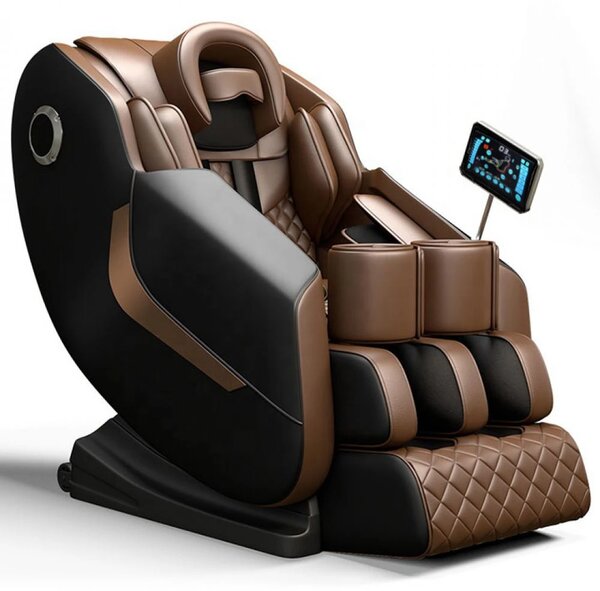 Fotoliu de Masaj GAIUS ULTRA PREMIUM – Tehnologie, Relaxare și Eleganță - AI Voice, Incalzire, Zero Gravity, difuzoare Bluetooth, Maro