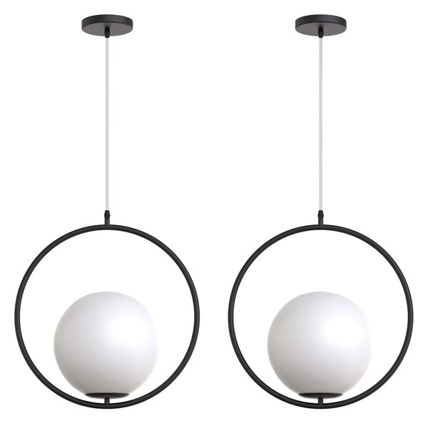Lampă de tavan suspendata din sticlă aurie alba G110-1W BLACK WHITE