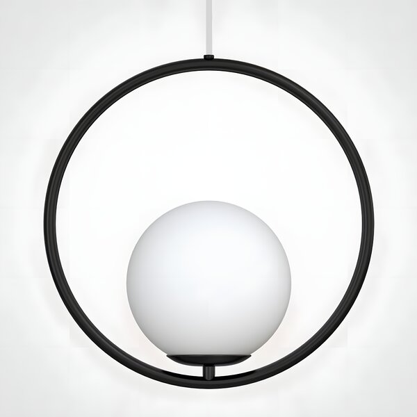 Lampă de tavan suspendata din sticlă aurie alba G110-1W BLACK WHITE