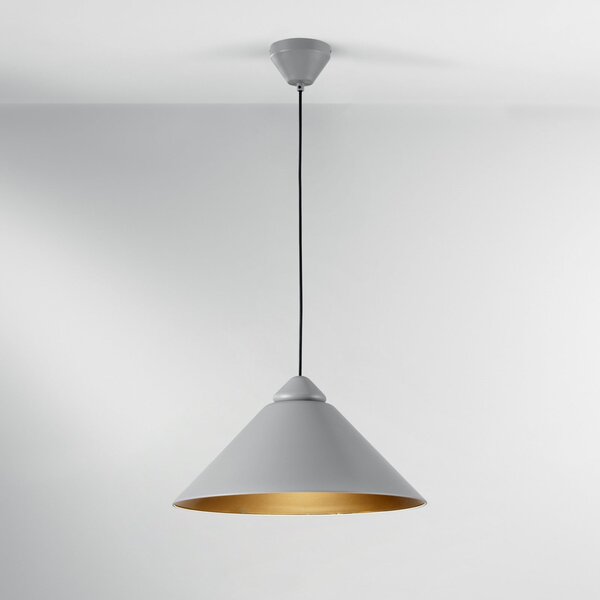 Luce Ambiente Design Lampă suspendată Big Bang gri/auriu, Ø 49 cm, metal, reglabil, Gri, Camera de zi / sufragerie, Metal, Modern